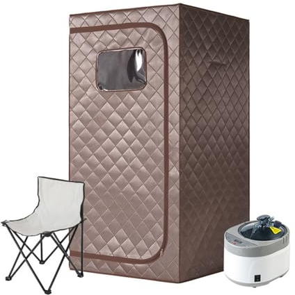 Full Body Home Steam Sauna Set, 4L Lar Pot One Person Spa with Time Temperature Remote Control Detox Therapy for Home Use