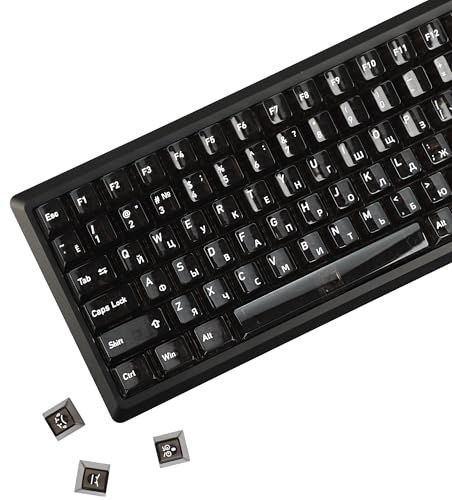 YMDK 136 Tasten, Englisch, Koreanisch, Russisch, Japanisch, glänzend, PC, Top-Druck, Kirschprofil, Farb-Tastenkappen für 61/68/84/104/108 MX mechanische Tastaturen