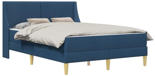 vidaXL Bettgestell mit Matratze mit Kopfteil Polyester, Moderne Bettgestell, atmungsaktives Material, Bequeme Schaummatratze, minimalistisches Design, platzsparend für Dein Schlafzimmer