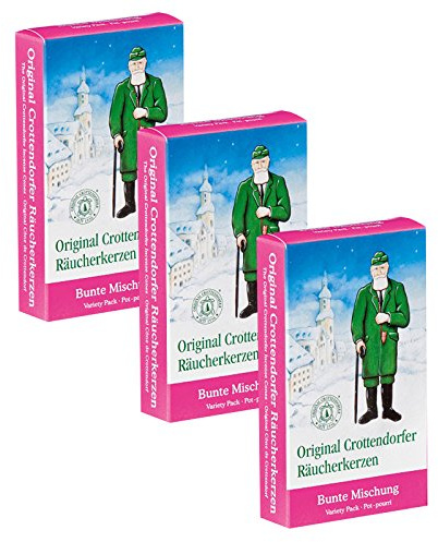 OLShop AG 3er Pack Crottendorfer Räucherkerzen Bunte Mischung 3 x 24 Stück, Räucherkegel, Weihnachtskerzen, Räucherpyramiden