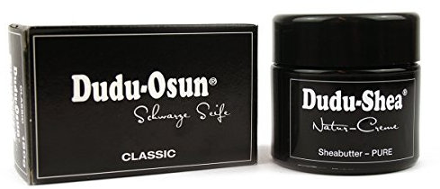 Dudu-Osun - Set CLASSIC - 1x 100% reine Sheabutter Natur-Creme PURE 100ml + 1x Dudu-Osun CLASSIC - Original Schwarze Seife aus Afrika - Original Black Soap 150g