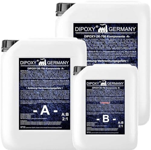 7,5 Kg 2K Résine époxy transparente Glaçage Epoxyde bi composant Epoxy Resine Coulée Cristalline PRV table sol bois fibre carrelage colle DIPOXY-2K-700