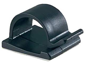 50x SELF Adhesive Nylon Clips for Cable,Wire,Conduit, Natural Black 16MM, 25MM, 28MM (25mm x 25mm (Hole Size 10.0mm), Black)