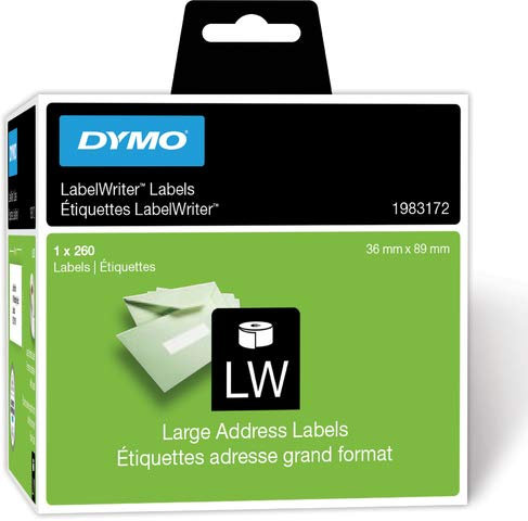 DYMO® Etikett LabelWriter, auf Rolle, 36 x 89 mm, weiß (260 Stück), Sie erhalten 1 Rolle á 260 Stück