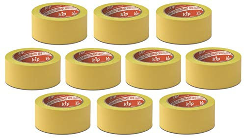 KIP 3818 PVC-Klebeband gelb, quer gerillt 50 mm x 33 m - 10 Rollen
