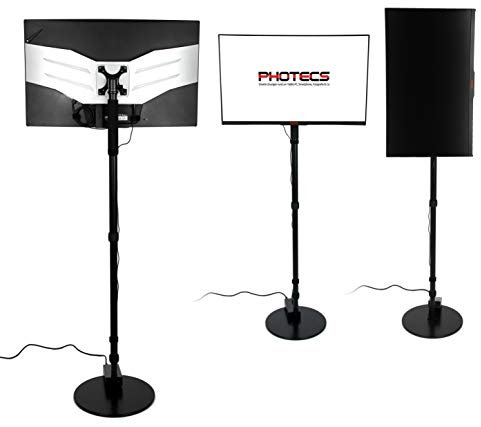 Photecs® VESA Monitor-Bodenständer Pro, TV-Ständer, VESA 75/100, stabil und schwer, stufenlos höhenverstellbar, transportabel und flexibel einsetzbar