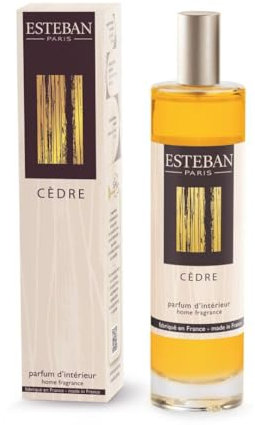 Esteban - Raumduft Sprühflakon 75 ml - Zedernholz-Duft - Lang anhaltender Duft - Recycelbare Glasflasche
