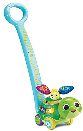 VTech - Pousse-pousse Tortue, Jouet à Pousser, Aide à la Marche - 12/36 Mois– Version FR