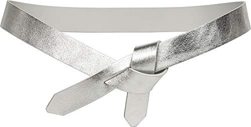 Caspar GU327 Damen Leder Taillengürtel, Gürtelgröße:95 [für Körperumfang 91-95 cm], Farbe:silber