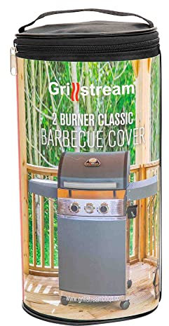 Grillstream Deluxe 2-Burner Classic Barbecue Cover, UV & Water Resistant, Breathable & Durable Material with Secure Buckles - Black (115 x 56 x 119 cm)