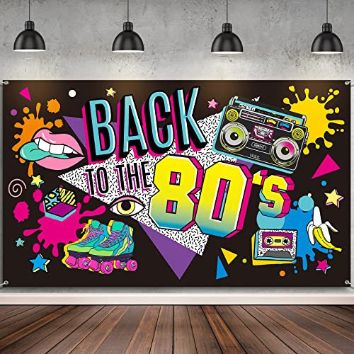 Decoraciones de Fiesta de los años 80, Pancarta de Regreso a los 80, telón de Fondo de los años 80, decoración de Fondo para fotografía, Suministros de Fiesta de los años 80, 73 x 43 x 0.04 Pulgadas