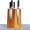 Exclusivo juego de cuchillos | Cuchillo Kai Wasabi Black + bloque magnético hecho a mano de barriles de vino viejos (4 unidades)