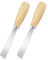 Putty Knife, 2 PCS 1 Inch Metal Scraper, Wooden Handle Spackle Knives for Drywall, Decals, Wall Paper, Patching, Painting, Taping, Scraping Coating