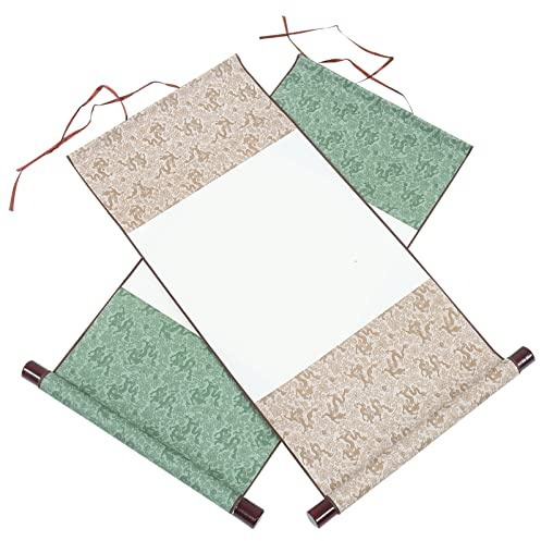 Milisten 2Pcs Blank Calligraphy Scroll Rice Paper Silk Hanging Wall Decor
