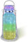 Diamond Water Bottle Bling Rhinestone Stainless Steel Thermal Bottle Refillable Water Bottle Insulated Water Bottle Glitter Water Bottle with Chain for Christmas Halloween(Rainbow,350 ml)