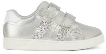 Geox J ECLYPER Girl A Sneaker, Silver, 35 EU