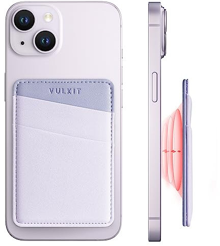 VULKIT Portefeuille Magsafe Compatible avec Série iPhone 15/14/13/12, Porte-Cartes RFID Lycra Extensible avec Aimant MagSafe