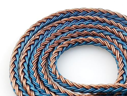 EZ EAR KBEAR ST16 MMCX-Upgrade-Kabel, 16 Kerne, 5N-Pin vergoldet, für Shure SE535, SE315, SE215, SE425, SE846, UE900 (3,5 mm MMCX, Braun und Blau)