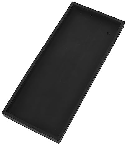 Silikon-Waschtisch-Tablett für Theke - Rechteckiger Badezimmer-Organizer für Kosmetik und Schmuck in Schwarz