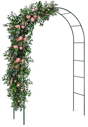 Albert Austin 1x Metal Garden Arch 2.4M Rose Arch Strong and Durable Perfect for Outdoor Garden Lawn Courtyard Climbing Archway Wedding Christmas Decorations Roses and Flowers Garden Arch