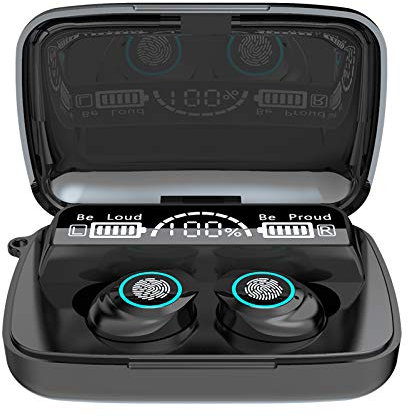 Obahdirry Auriculares Bluetooth V5.0 Auriculares inalámbricos con micrófono Pantalla Digital para IOS Android