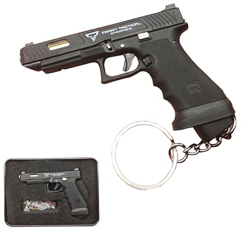 Mini Gun Keychain Accessories, Pistol Shape Key Chain, Tactical Tiny Keychain Guns Shape Model Gift, Cool Keychains for Men