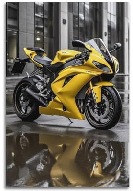 QLLS Sport Moto Poster für Yamaha R6 Motobike, dekorative Leinwand, Familienschlafzimmer, Kunstwerk, Bild, Gemälde, 30 x 45 cm