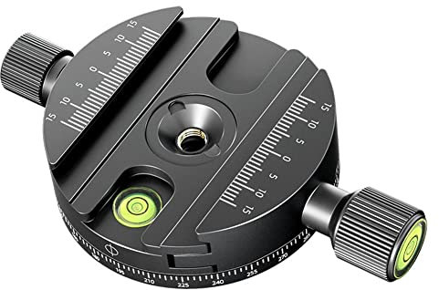 Puooifrty Panorama Drehende Schnellwechselplatte Klemme Stativ Gimbal Universal Clamp SLR Kamera Fotografie Schnellwechselbasis Schwarz Aluminiumlegierung