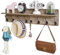 YMYNY cintre mural, crochet à capuche en bois Set de 2, porte - manteau d'entrée avec 8 crochets, étagère flottante 80cm L, porte - clés,pour chambre à coucher,salle de bains, gris argenté,HWS006Y-2
