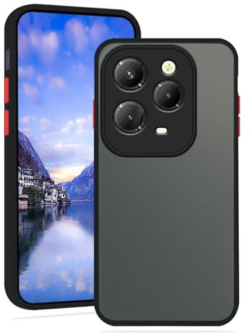 Compatible avec Infinix Hot 40 Pro - Résistant aux chocs, Infinix Hot 40 Pro - Translucide, mat, magnétique - Coque arrière en silicone anti-traces de doigts pour homme et femme (noir)