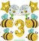 9 Stück Bienen Deko Geburtstag Honigbienen Ballon 3 Geburtstag Bienen Geburtsta Ballons Bienen-Deko-Luftballons Gelbe Bienen-Folienballons für Mädchen und Jungen Geburtstagsparty