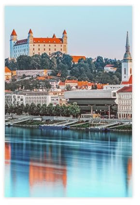 NWGACS Bratislava Bunte Kunst-Leinwand-Poster, Wandkunst, Dekordruck, Bild Gemälde für Wohnzimmer, Schlafzimmer, Dekoration, ungerahmt, 40 x 60 cm