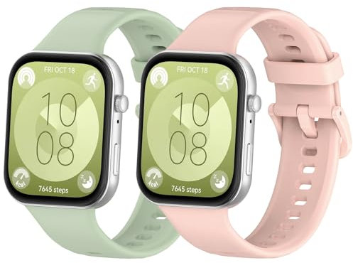 MIJOBS 2 PCS Correas Compatible con Huawei Watch Fit 3 /Fit 4 Accesorios para Relojes Inteligentes, Pulseras de Repuesto, Transpirable, Impermeable, Sport, Correas de Silicona