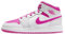 Jordan Air 1 Mid Grade Chaussures d'école, Iris Whisper/Rose feu-blanc, 7 Big Kid