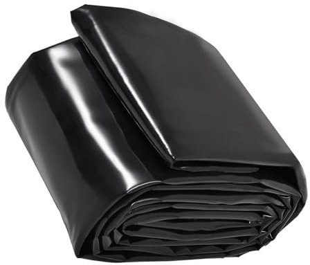 Teichunterlage, Teichfolie 2x5m 4x7m 7x8m 10x12m, strapazierfähige Teichfolien, Schwarze Membran for Teiche und Fischbecken, Flexible, undurchlässige Gartenpool-Membran(2mx10m(6.5ftx32.8ft))