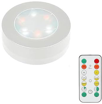 MOUJUCHI Luci Armadio, 1PCS Luce a Batteria Lampada con con Telecomando Vetrine per Armadietto, Scale, Cucina, Corridoi, Camera