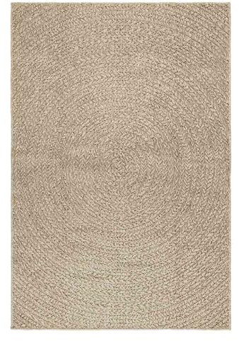 vidaXL Teppich, Läufer Jute-Optik Indoor Outdoor, Teppich UV-beständig für Terrasse Balkon Garten Wohnzimmer, Küchenteppich, Beige 120x170cm