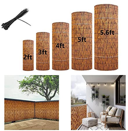 Rouleaux de clôture en bambou naturel tressé à la main pour la décoration de cour de jardin Panneau de clôture décoratif pour balcon intimité