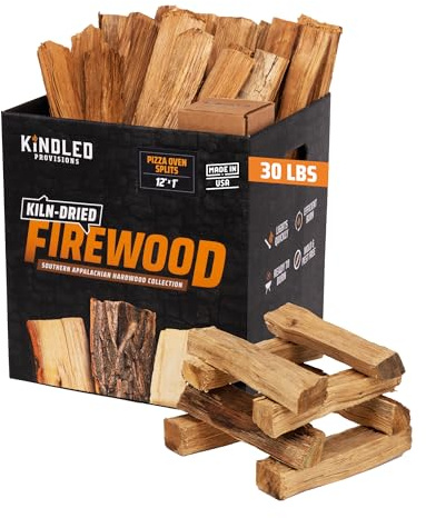 Kiln Dried Oak Wood by Kindled Provisions – Premium Firewood for Pizza Ovens, Indoor Pizza Oven, Pizza Stone, Solo Stove & Smoker Grill – Boxed Hardwood for Cooking, Grilling & Wood-Fired Flavor