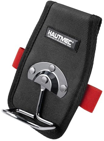 HAUTMEC Hammer Holder Tool Pouch, Hammer Loop for Belt with a Snap-in and Swing Design, 2 Elastic Tool Holders, Heavy-Duty 1680D Material & Strong Rivet for Extra Durability - HT0412