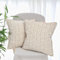 OYIMUA Chenille Kissenbezug 45x45 cm Beige 2er Set Quadratisch Sofakissen Bezüge Weiche Modern Dekokissen Hüllen Mit Rand | Jacquard-Streifen Wohnaccessoires