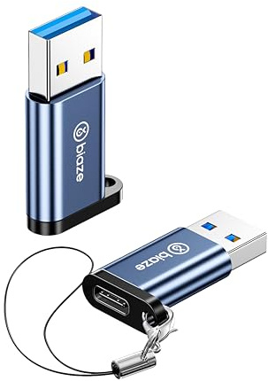 biaze A158 USB auf USB-C Adapter, 10Gbps Typ-C Buchse zu A Stecker Adapter Kompatibel Mit iPhone 17/16/15 Serie, iPad, Galaxy S24/S23 Serie, Laptops, Carplay, Samsung Galaxy