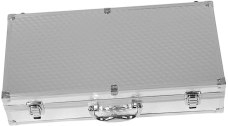 Estuche para Micrófono de Aleación de Aluminio, 2 Unidades | Espuma Epe con Compartimentos Precortados, Color Plata, Asa Ergonómica y Cierre Seguro para Eventos