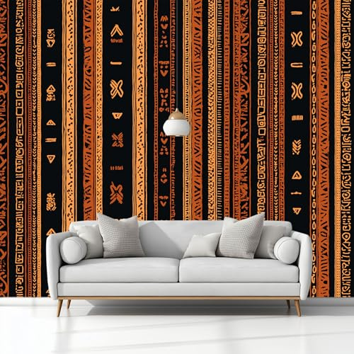 Tissu De Boue Géométrique À Rayures Verticales Papier Peint Effet 3D Brun Photo Peintures Murales, Salon Tv Canapé Thème Hôtel De Luxe Couloir Fond Mur Peinture Décor À La Maison 250 x 175 cm