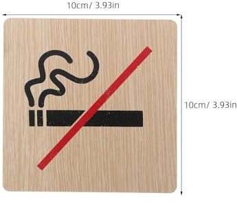 Gadpiparty 2 pièces Panneau Interdiction Fumer Bois Signalisation Non Fumeur et Claire pour Bar Hôtel Intérieur et Extérieur Design Minimaliste et Reconnaissable