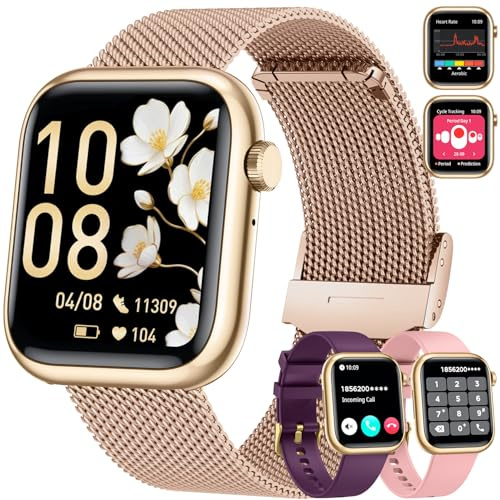 Smartwatch Donna con Effettua orologio Chiamate: 1.83 Smart Watch con Bluetooth5.2 Contapassi Sonno 123+ Modalità Sportivo Fitness Tracker IP68 Impermeabile WhatsApp Notifice Compatibile Android iOS