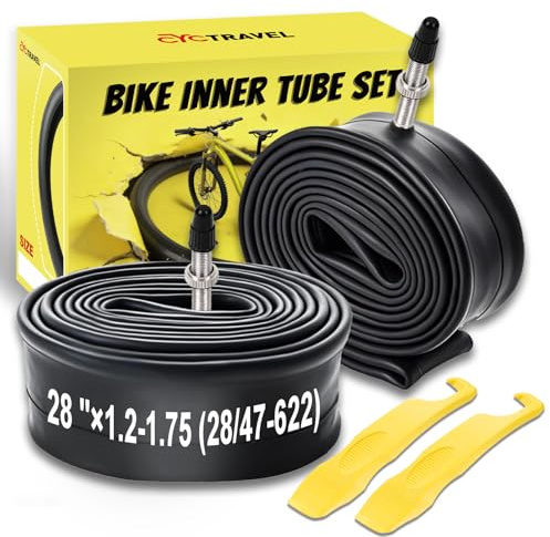 cyctravel Fahrradschlauch 28 Zoll - FV 40mm, 2er 28 × 1,2–1,75 (28/47–622) Fahrradschläuche Inklusive 2 Reifenheber, Fahrradschlauch Geeignet für City, Touren und Mountainbike Fahrten