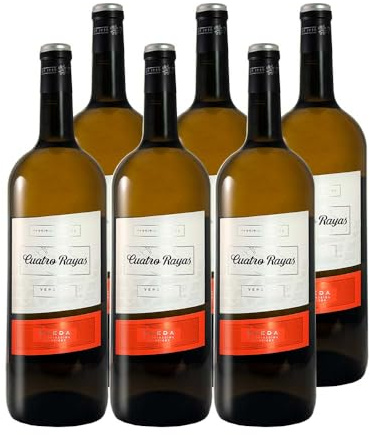 Magnum Cuatro Rayas Verdejo - Vino Blanco DO Rueda (6 Botellas x 1,5L)