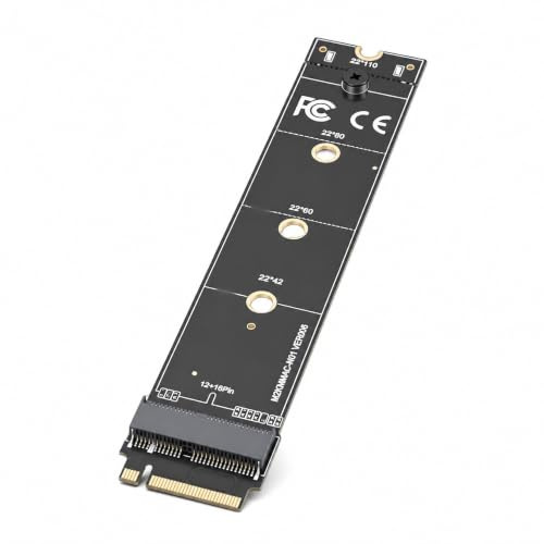 SENECESLI 12 16 Pin SSD to M.2 KEY-M Adapter Card, Replacement for OS X Laptop 2013-2017 Support PCIe 4.0 High Speed Transfer, Plug and Play