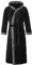 Di Vadini Unisex Herren Damen Bademantel Prato mit Kapuze I Morgenmantel flauschig I Nachtwäsche aus edler Mikrofaser Farbe: Black/Grey, Grösse: M